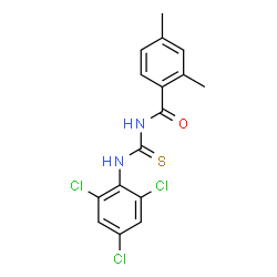 ChemSpider 2D Image | 2,4-Dimethyl-N-[(2,4,6-trichlorophenyl)carbamothioyl]benzamide | C16H13Cl3N2OS