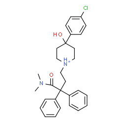 ChemSpider 2D Image | 4-(4-Chlorophenyl)-1-[4-(dimethylamino)-4-oxo-3,3-diphenylbutyl]-4-hydroxypiperidinium | C29H34ClN2O2