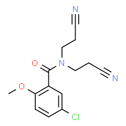 ChemSpider 2D Image | 5-Chloro-N,N-bis(2-cyanoethyl)-2-methoxybenzamide | C14H14ClN3O2