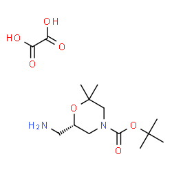 ChemSpider 2D Image | (S)-TERT-BUTYL 6-(AMINOMETHYL)-2,2-DIMETHYLMORPHOLINE-4-CARBOXYLATE OXALATE | C14H26N2O7
