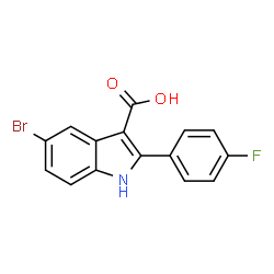 ChemSpider 2D Image | 5-Bromo-2-(4-fluorophenyl)-1H-indole-3-carboxylic acid | C15H9BrFNO2