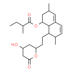 ChemSpider 2D Image | 8-[2-(4-Hydroxy-6-oxotetrahydro-2H-pyran-2-yl)ethyl]-3,7-dimethyl-1,2,3,7,8,8a-hexahydro-1-naphthalenyl 2-methylbutanoate | C24H36O5