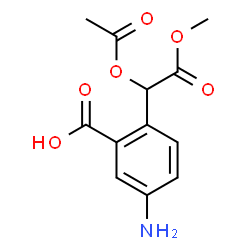 ChemSpider 2D Image | 2-(1-Acetoxy-2-methoxy-2-oxoethyl)-5-aminobenzoic acid | C12H13NO6
