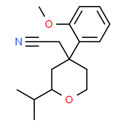 ChemSpider 2D Image | [2-Isopropyl-4-(2-methoxyphenyl)tetrahydro-2H-pyran-4-yl]acetonitrile | C17H23NO2