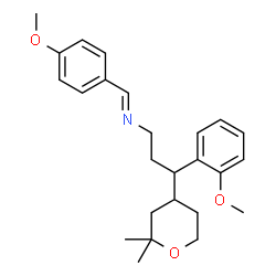 ChemSpider 2D Image | (E)-N-[3-(2,2-Dimethyltetrahydro-2H-pyran-4-yl)-3-(2-methoxyphenyl)propyl]-1-(4-methoxyphenyl)methanimine | C25H33NO3