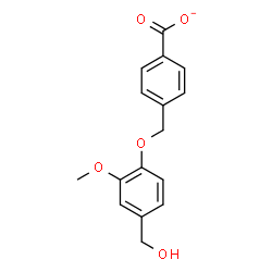 ChemSpider 2D Image | 4-{[4-(Hydroxymethyl)-2-methoxyphenoxy]methyl}benzoate | C16H15O5