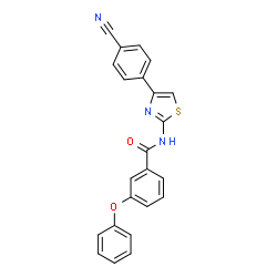 ChemSpider 2D Image | N-[4-(4-Cyanophenyl)-1,3-thiazol-2-yl]-3-phenoxybenzamide | C23H15N3O2S