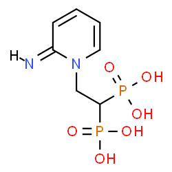 ChemSpider 2D Image | {2-[(2E)-2-Imino-1(2H)-pyridinyl]-1,1-ethanediyl}bis(phosphonic acid) | C7H12N2O6P2