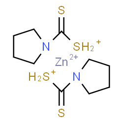 ChemSpider 2D Image | Sulfonium, (1-pyrrolidinylthioxomethyl)-, zinc salt (2:1) | C10H20N2S4Zn