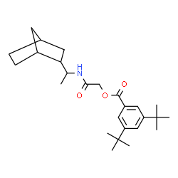 ChemSpider 2D Image | 2-{[1-(Bicyclo[2.2.1]hept-2-yl)ethyl]amino}-2-oxoethyl 3,5-bis(2-methyl-2-propanyl)benzoate | C26H39NO3
