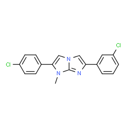 ChemSpider 2D Image | 6-(3-Chlorophenyl)-2-(4-chlorophenyl)-1-methyl-1H-imidazo[1,2-a]imidazole | C18H13Cl2N3