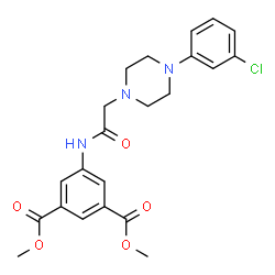 ChemSpider 2D Image | Dimethyl 5-({[4-(3-chlorophenyl)-1-piperazinyl]acetyl}amino)isophthalate | C22H24ClN3O5