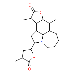 ChemSpider 2D Image | 8-Ethyl-11-methyl-2-(4-methyl-5-oxotetrahydro-2-furanyl)dodecahydroazepino[3,2,1-hi]furo[3,2-e]indol-10(2H)-one | C22H33NO4