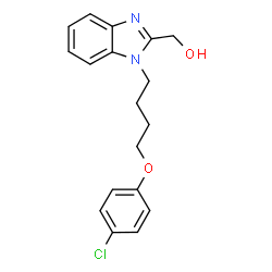 ChemSpider 2D Image | {1-[4-(4-Chlorophenoxy)butyl]-1H-benzimidazol-2-yl}methanol | C18H19ClN2O2