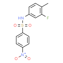 ChemSpider 2D Image | N-(3-Fluoro-4-methylphenyl)-4-nitrobenzenesulfonamide | C13H11FN2O4S