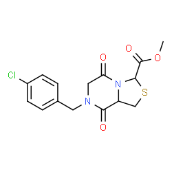 ChemSpider 2D Image | Methyl 7-(4-chlorobenzyl)-5,8-dioxohexahydro[1,3]thiazolo[3,4-a]pyrazine-3-carboxylate | C15H15ClN2O4S