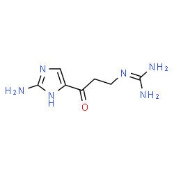 ChemSpider 2D Image | 2-[3-(2-Amino-1H-imidazol-5-yl)-3-oxopropyl]guanidine | C7H12N6O