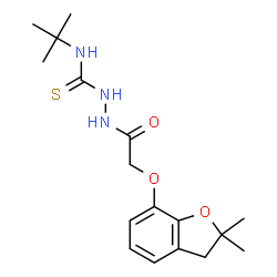 ChemSpider 2D Image | 2-{[(2,2-Dimethyl-2,3-dihydro-1-benzofuran-7-yl)oxy]acetyl}-N-(2-methyl-2-propanyl)hydrazinecarbothioamide | C17H25N3O3S