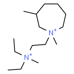ChemSpider 2D Image | 1-{2-[Diethyl(methyl)ammonio]ethyl}-1,3-dimethylazepanium | C15H34N2