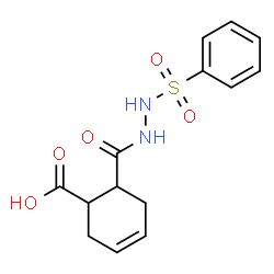 ChemSpider 2D Image | 6-{[2-(Phenylsulfonyl)hydrazino]carbonyl}-3-cyclohexene-1-carboxylic acid | C14H16N2O5S