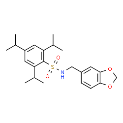 ChemSpider 2D Image | N-(1,3-Benzodioxol-5-ylmethyl)-2,4,6-triisopropylbenzenesulfonamide | C23H31NO4S