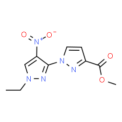 ChemSpider 2D Image | methyl 1'-ethyl-4'-nitro-[1,3'-bipyrazole]-3-carboxylate | C10H11N5O4
