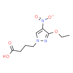 ChemSpider 2D Image | 4-(3-ETHOXY-4-NITROPYRAZOL-1-YL)BUTANOIC ACID | C9H13N3O5