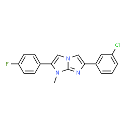 ChemSpider 2D Image | 6-(3-Chlorophenyl)-2-(4-fluorophenyl)-1-methyl-1H-imidazo[1,2-a]imidazole | C18H13ClFN3