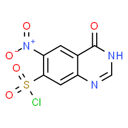 ChemSpider 2D Image | 6-Nitro-4-oxo-3,4-dihydro-7-quinazolinesulfonyl chloride | C8H4ClN3O5S