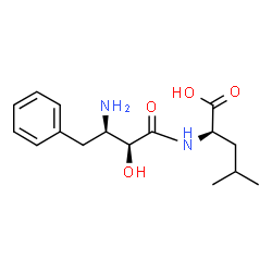 ChemSpider 2D Image | N-[(2S,3R)-3-Amino-2-hydroxy-4-phenylbutanoyl]-D-leucine | C16H24N2O4