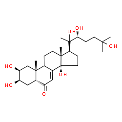 ChemSpider 2D Image | (2beta,3beta,5beta,9xi,20S,22R)-2,3,14,20,22,25-Hexahydroxycholest-7-en-6-one | C27H44O7