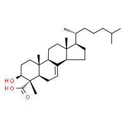 ChemSpider 2D Image | 3beta-hydroxy-4beta-methyl-5alpha-cholest-7-ene-4alpha-carboxylic acid | C29H48O3
