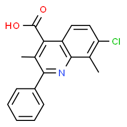 ChemSpider 2D Image | 7-Chloro-3,8-dimethyl-2-phenyl-4-quinolinecarboxylic acid | C18H14ClNO2