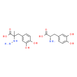 ChemSpider 2D Image | 3-(3,4-Dihydroxyphenyl)-2-hydrazino-2-methylpropanoic acid - 3-hydroxy-L-tyrosine (1:1) | C19H25N3O8