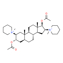 ChemSpider 2D Image | (2beta,3alpha,5alpha,16beta,17beta)-3,17-Diacetoxy-2,16-bis(1-methyl-1-piperidiniumyl)androstane | C35H60N2O4