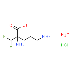 ChemSpider 2D Image | Eflornithine hydrochloride monohydrate | C6H15ClF2N2O3