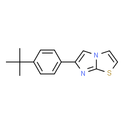 ChemSpider 2D Image | 6-[4-(2-Methyl-2-propanyl)phenyl]imidazo[2,1-b][1,3]thiazole | C15H16N2S
