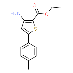 ChemSpider 2D Image | Ethyl 3-amino-5-(4-methylphenyl)-2-thiophenecarboxylate | C14H15NO2S