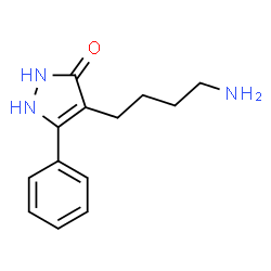 ChemSpider 2D Image | 4-(4-Aminobutyl)-5-phenyl-1H-pyrazol-3(2H)-one | C13H17N3O