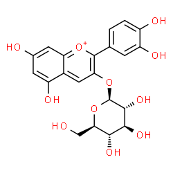 ChemSpider 2D Image | Cyanidin-3-glucoside | C21H21O11