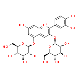 ChemSpider 2D Image | Cyanidin-3,5-O-diglucoside | C27H31O16