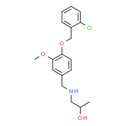 ChemSpider 2D Image | 1-({4-[(2-Chlorobenzyl)oxy]-3-methoxybenzyl}amino)-2-propanol | C18H22ClNO3
