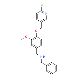 ChemSpider 2D Image | N-Benzyl-1-{4-[(6-chloro-3-pyridinyl)methoxy]-3-methoxyphenyl}methanamine | C21H21ClN2O2