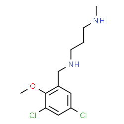 ChemSpider 2D Image | N-(3,5-Dichloro-2-methoxybenzyl)-N'-methyl-1,3-propanediamine | C12H18Cl2N2O