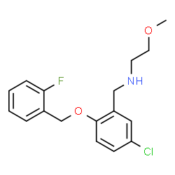 ChemSpider 2D Image | N-{5-Chloro-2-[(2-fluorobenzyl)oxy]benzyl}-2-methoxyethanamine | C17H19ClFNO2
