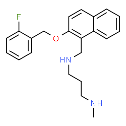 ChemSpider 2D Image | N-({2-[(2-Fluorobenzyl)oxy]-1-naphthyl}methyl)-N'-methyl-1,3-propanediamine | C22H25FN2O