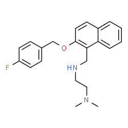 ChemSpider 2D Image | N'-({2-[(4-Fluorobenzyl)oxy]-1-naphthyl}methyl)-N,N-dimethyl-1,2-ethanediamine | C22H25FN2O