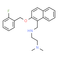 ChemSpider 2D Image | N'-({2-[(2-Fluorobenzyl)oxy]-1-naphthyl}methyl)-N,N-dimethyl-1,2-ethanediamine | C22H25FN2O