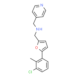 ChemSpider 2D Image | 1-[5-(3-Chloro-2-methylphenyl)-2-furyl]-N-(4-pyridinylmethyl)methanamine | C18H17ClN2O