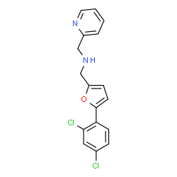 ChemSpider 2D Image | 1-[5-(2,4-Dichlorophenyl)-2-furyl]-N-(2-pyridinylmethyl)methanamine | C17H14Cl2N2O